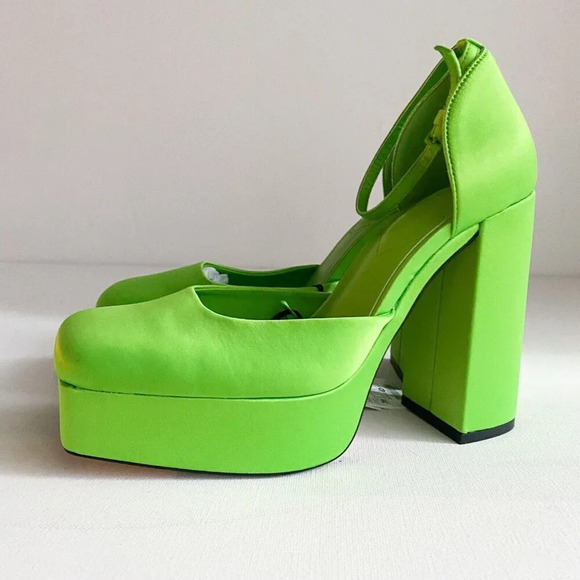 Lime Green Platform Heels - Picture 6 of 9
